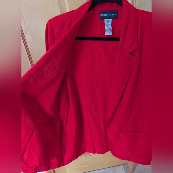 Sag Harbor Bold Red Women's Blazer - Picture 5 of 9